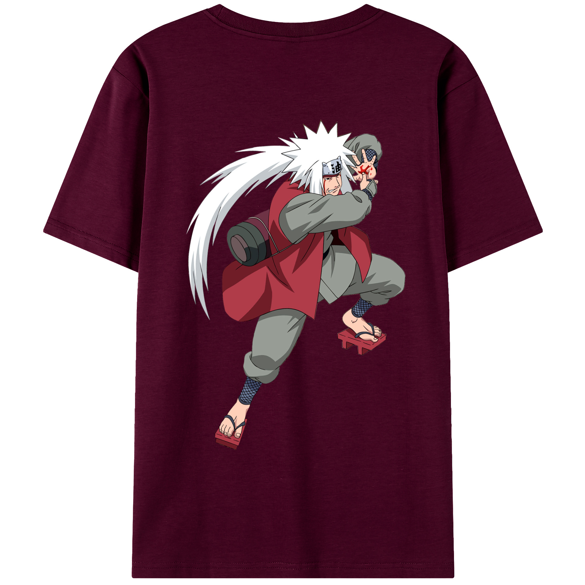 （画像用） NARUTO -ナルト- 自来也（じらいや） Jiraiya レディース半袖Tシャツ(バックプリント)